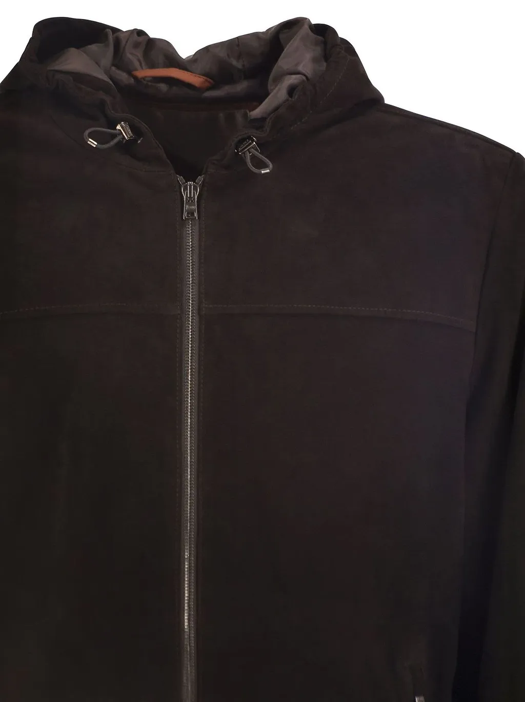 Herno Suede Zip Hooded Jacket