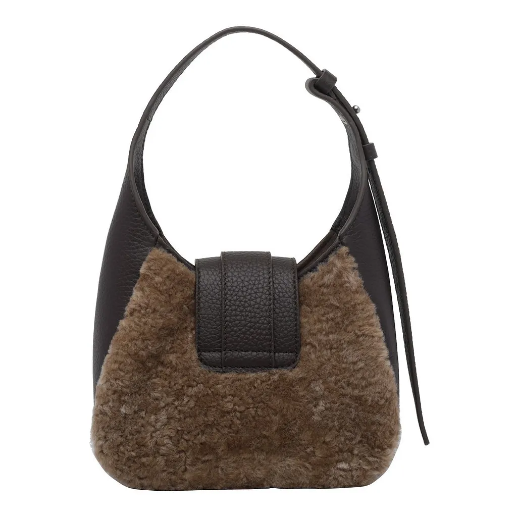 Hogan Faux Fur Panel Shoulder Bag