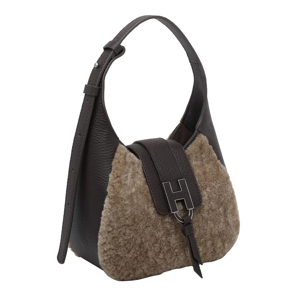 Hogan Faux Fur Panel Shoulder Bag