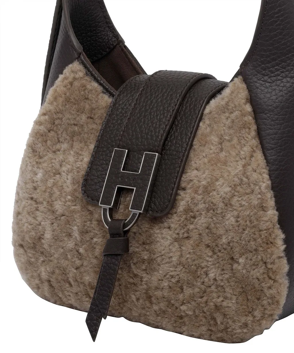 Hogan Faux Fur Panel Shoulder Bag