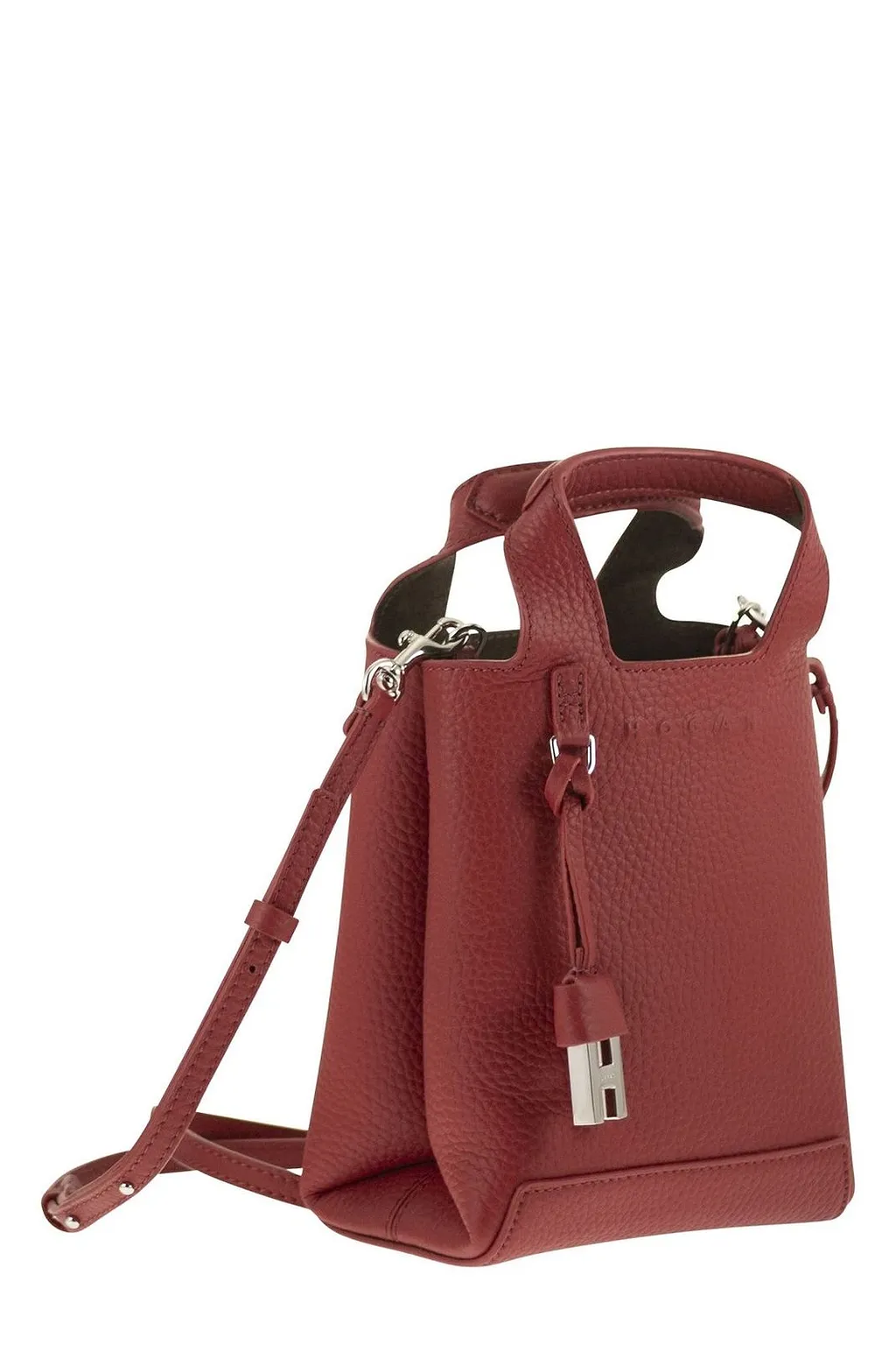 Hogan Logo Embossed Top Handle Bag