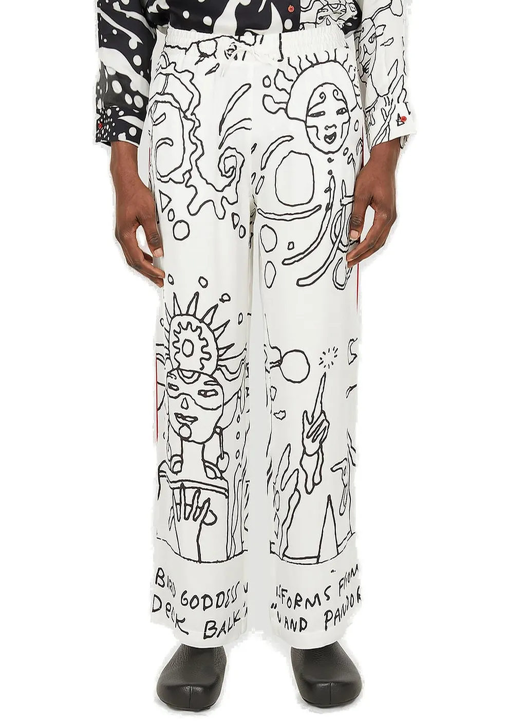 Honey Fucking Dijon Abstract-Printed Satin Pants