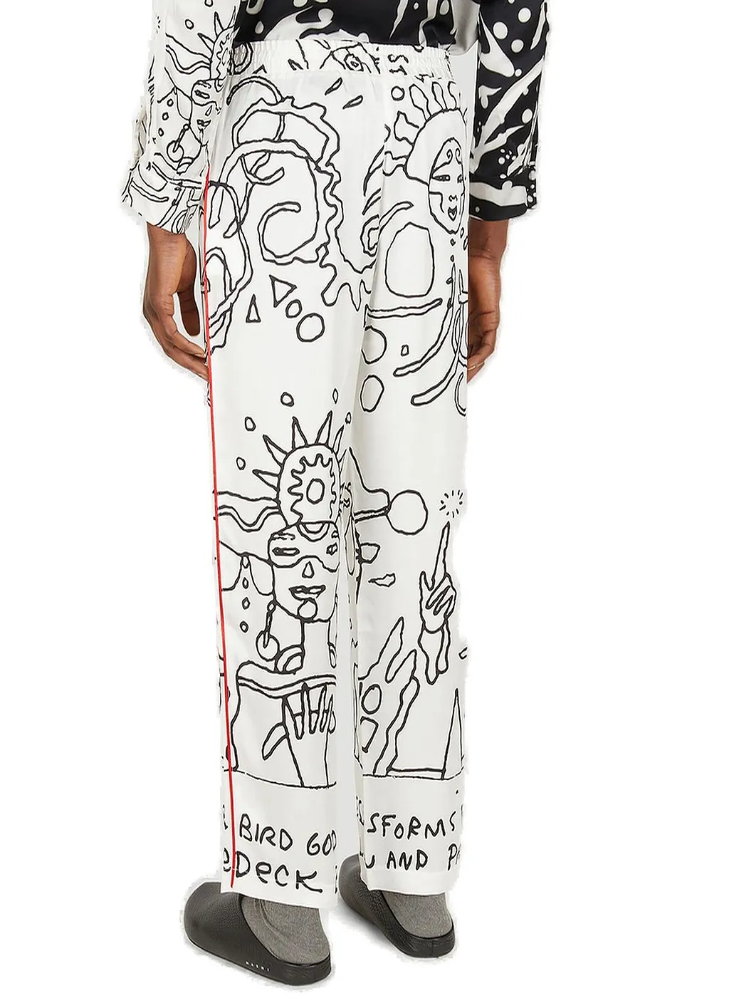 Honey Fucking Dijon Abstract-Printed Satin Pants