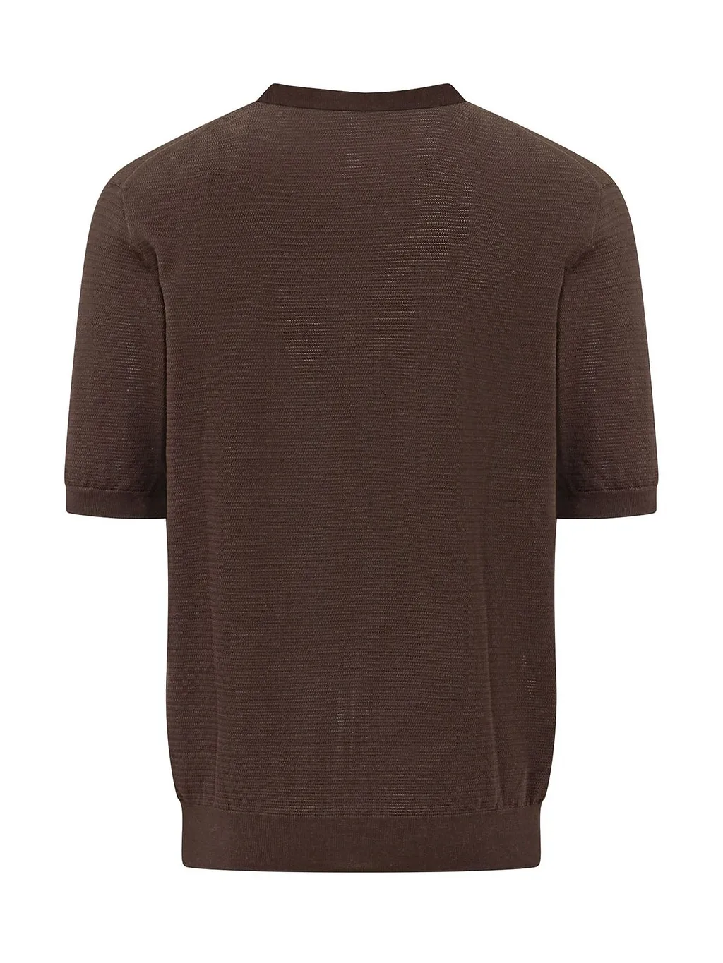 Hosio Micro Pattern Short-Sleeve Knitted Top