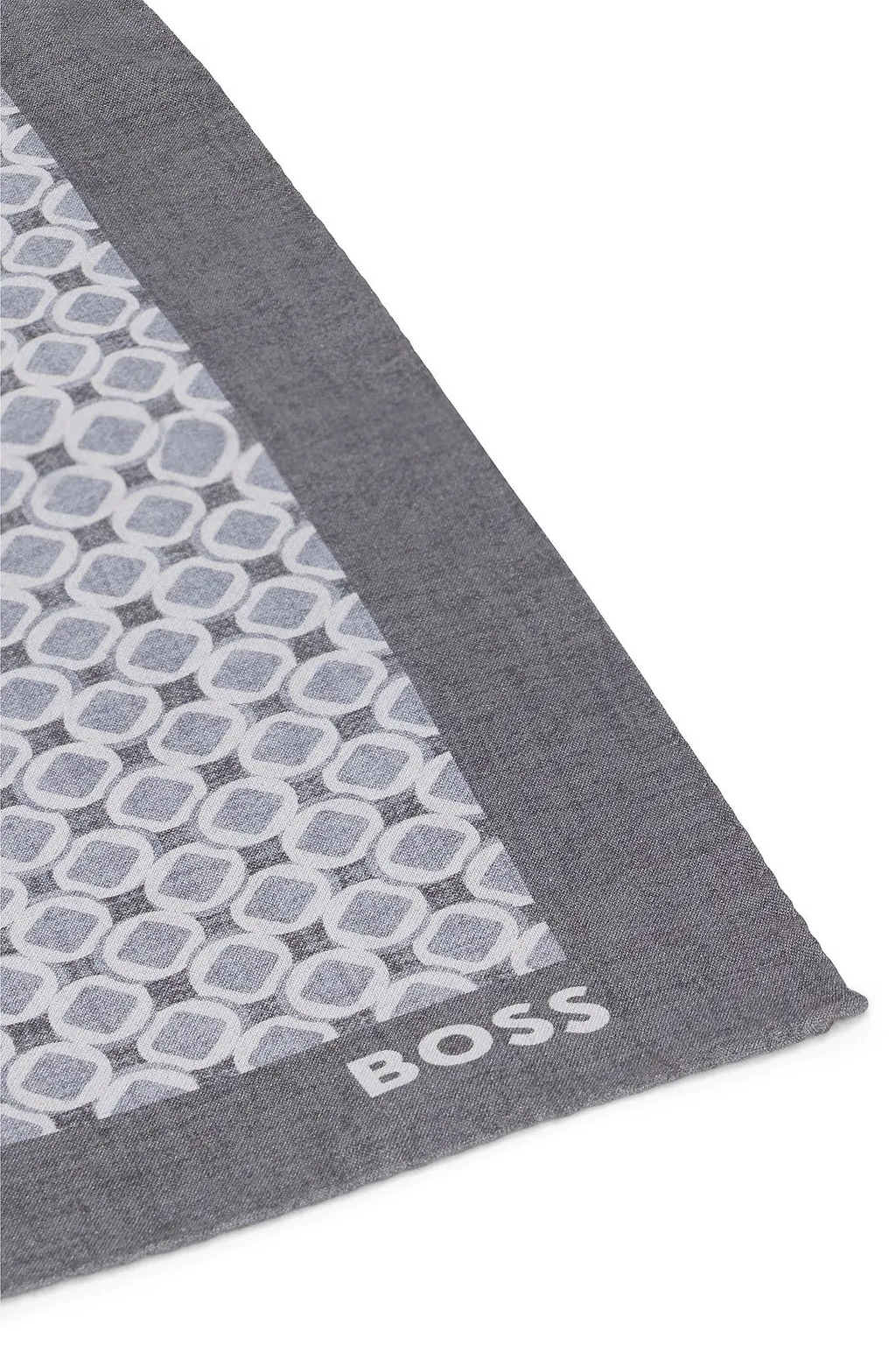 Geometric Border Silk Scarf