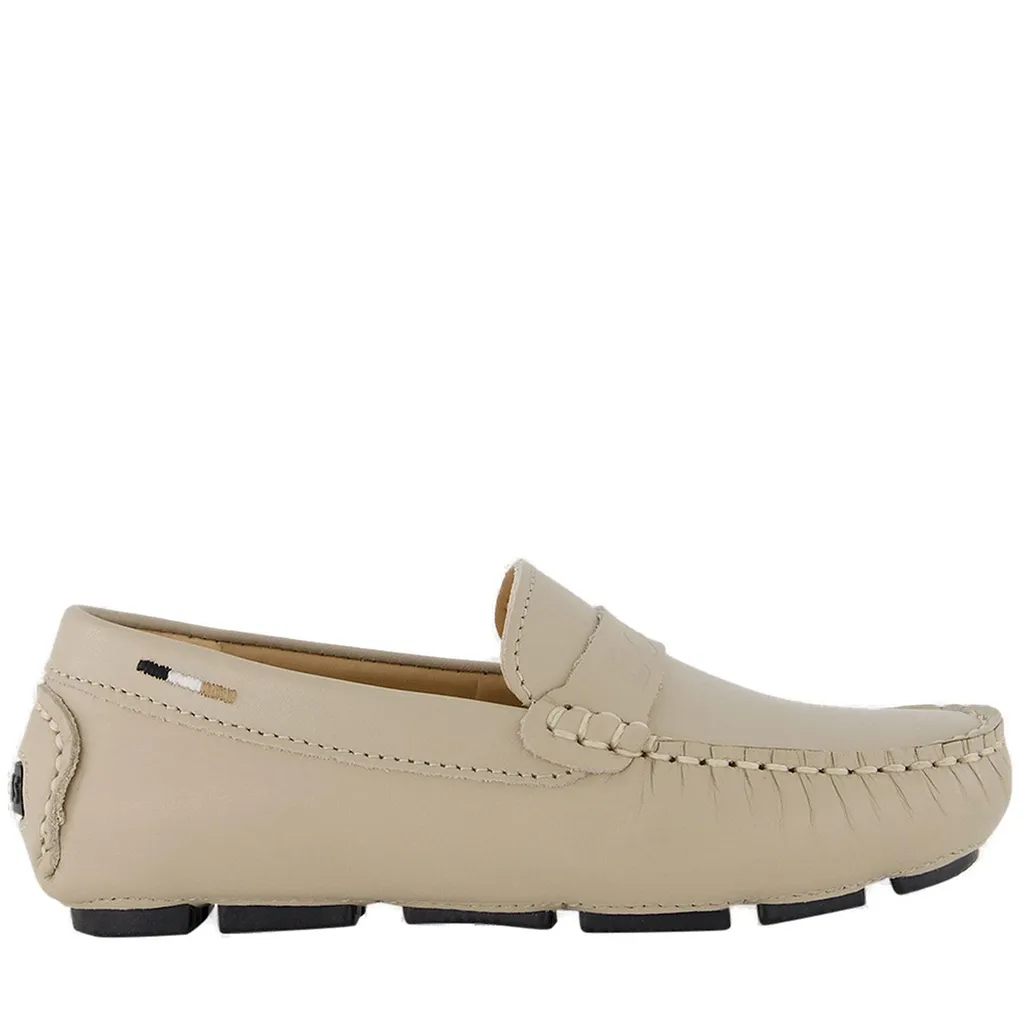 Hugo Boss Kids Logo-Debossed Slip-On Loafers