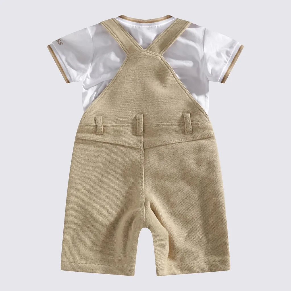 Hugo Boss Kids Logo-Embroidered Dungaree Crewneck T-Shirt Set