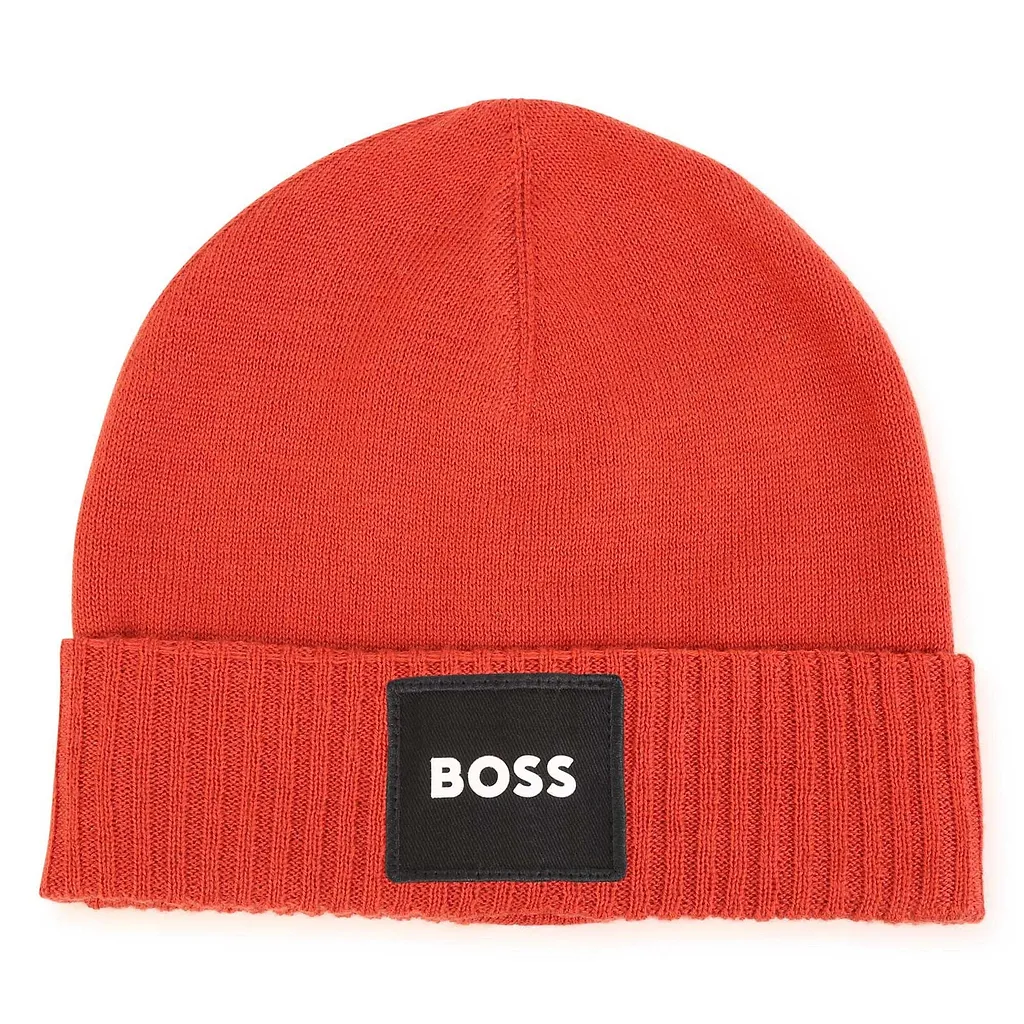 Hugo Boss Kids Logo Patch Knitted Beanie