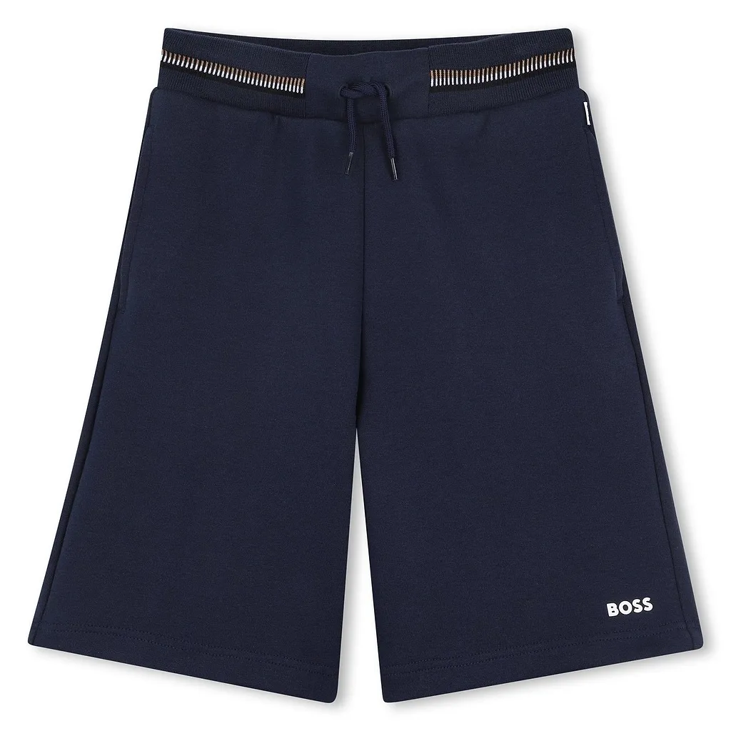 Hugo Boss Kids Striped Waistband Shorts