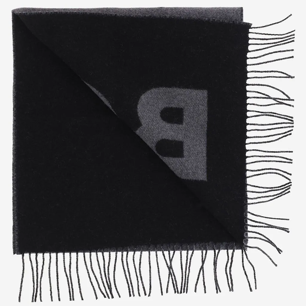Boss Hugo Boss Logo Jacquard Fringed Edge Scarf