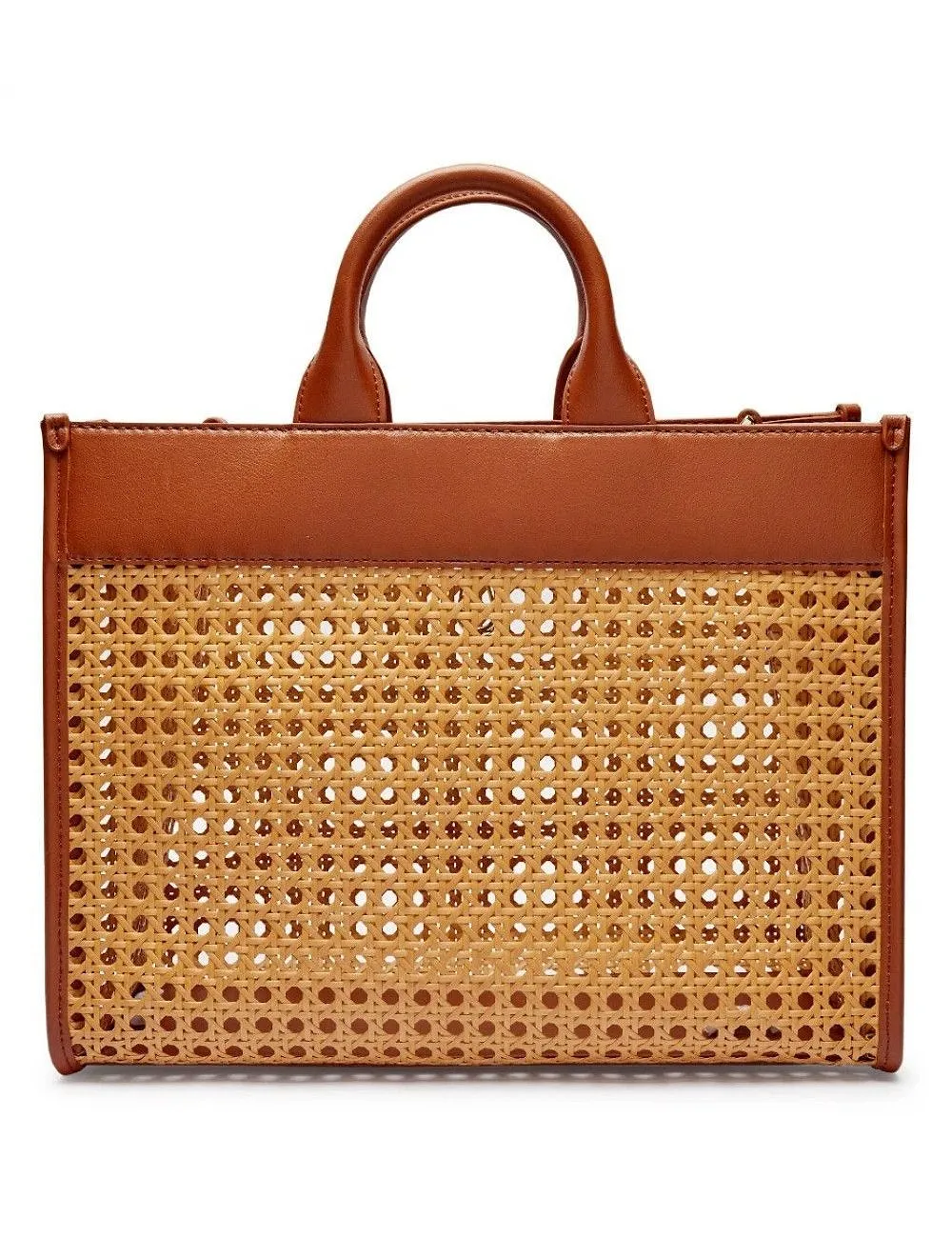 Sandy Woven Panel Tote Bag