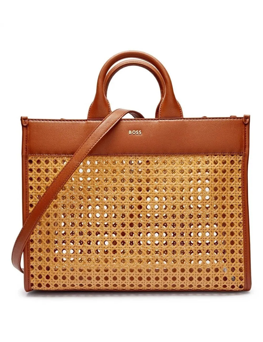 Sandy Woven Panel Tote Bag