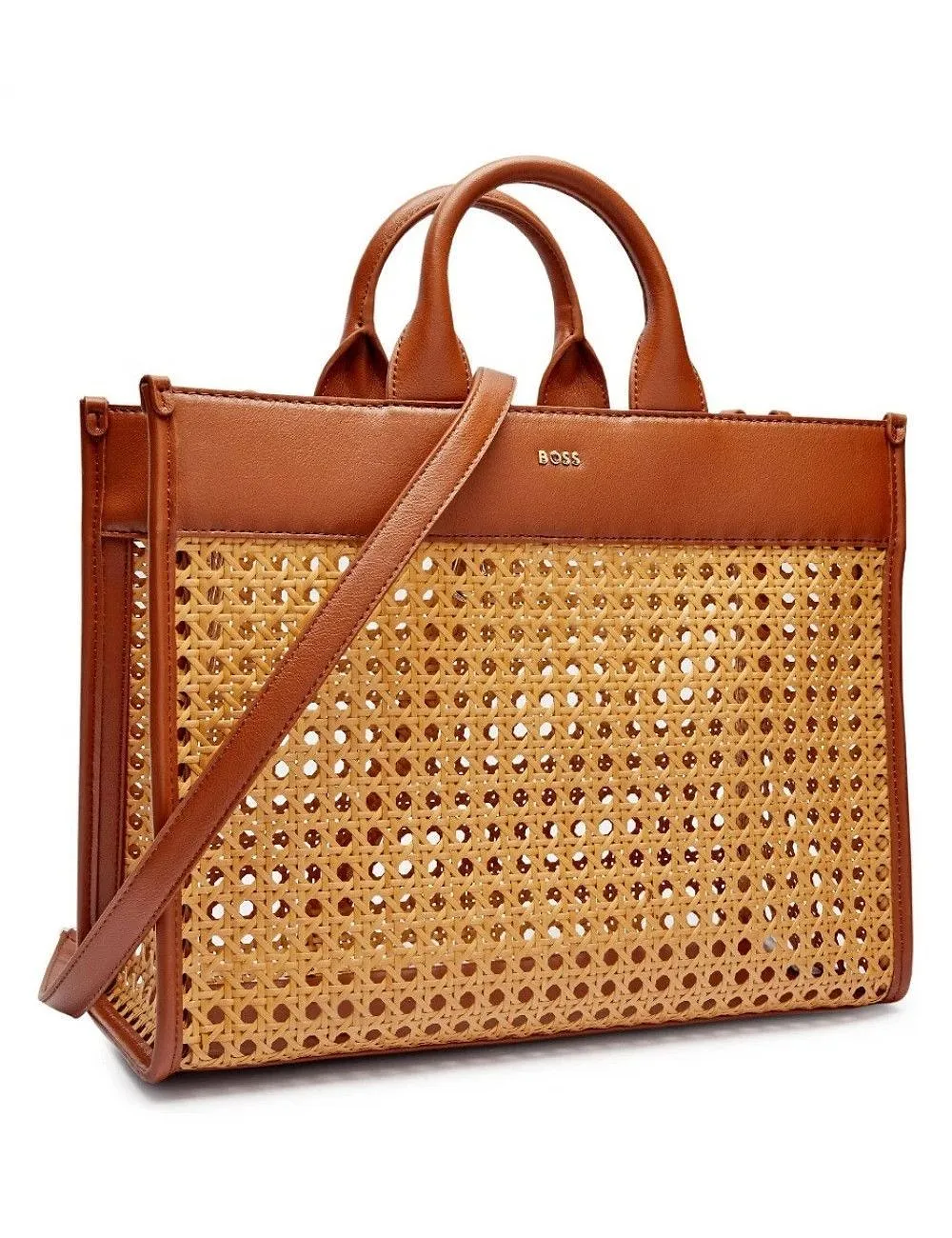 Sandy Woven Panel Tote Bag