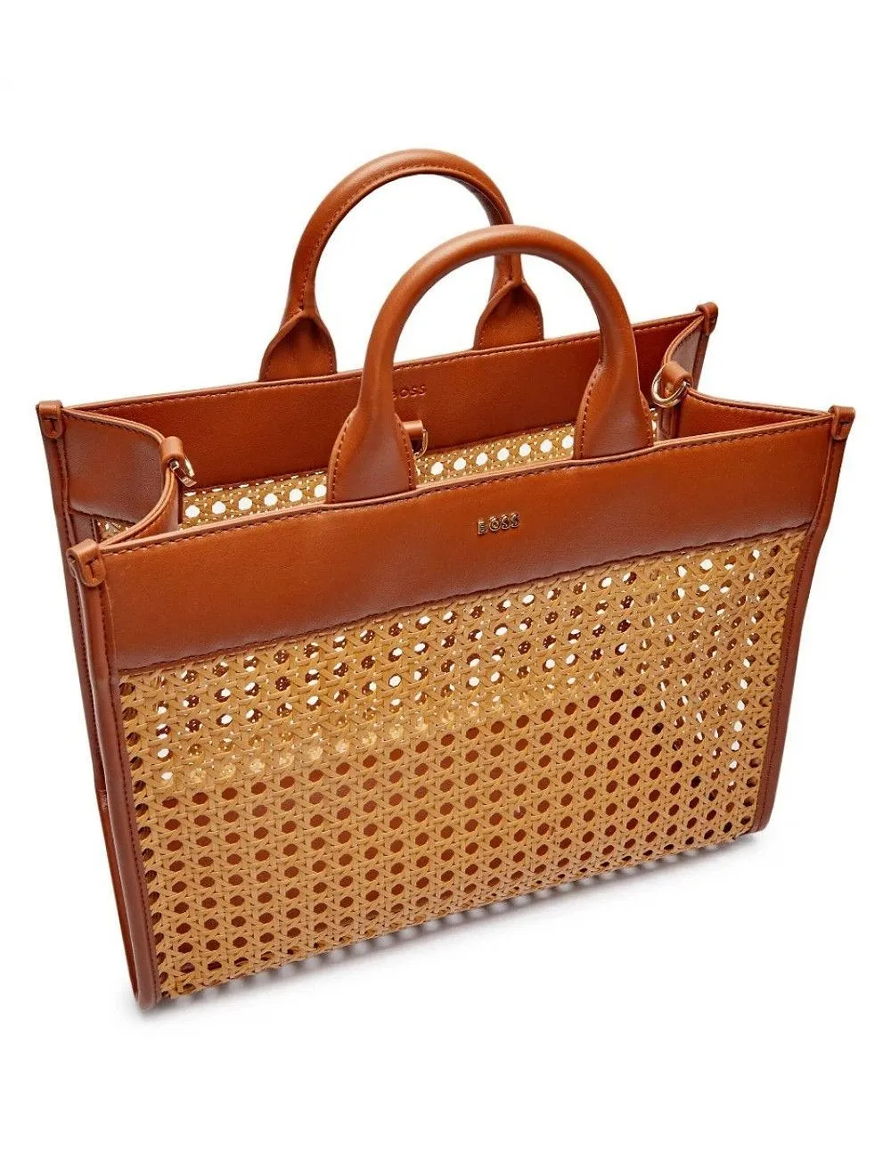 Sandy Woven Panel Tote Bag