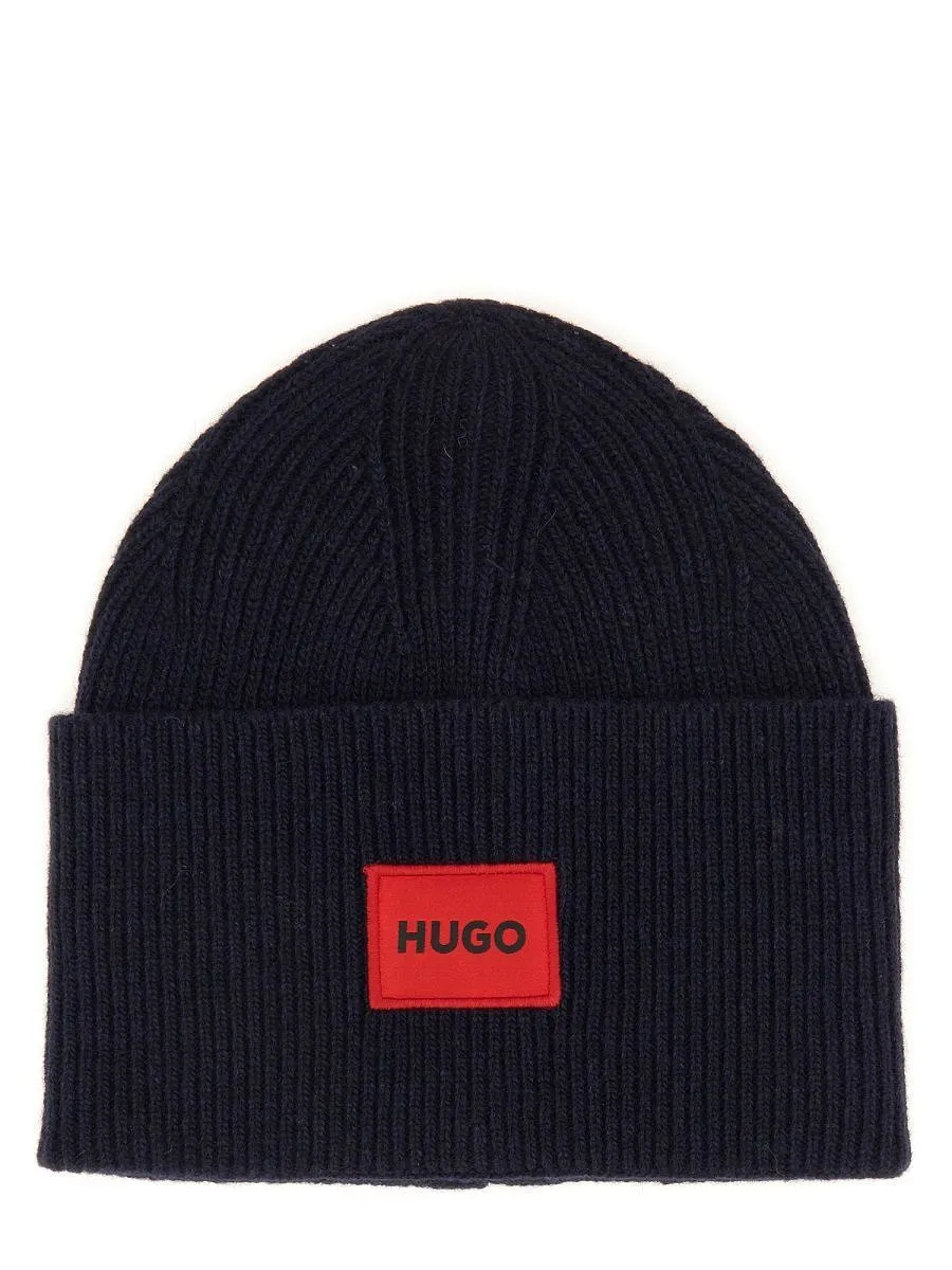 Hugo Logo Patch Beanie Hat