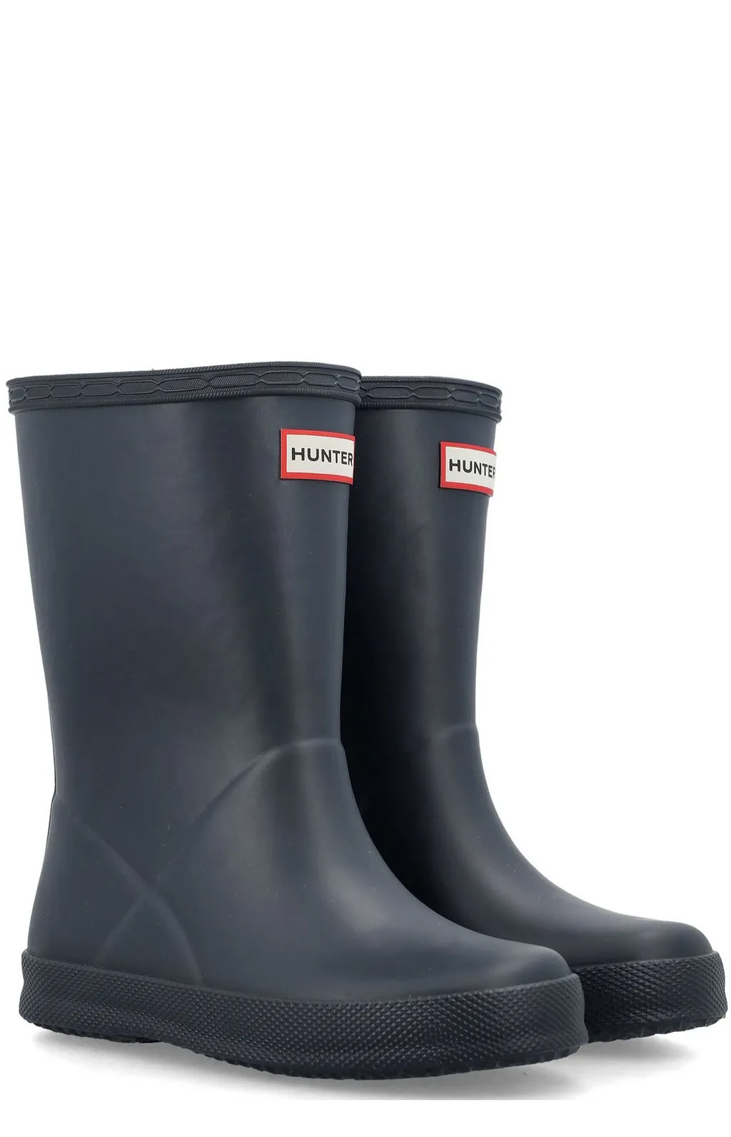 Hunter Kids Logo-Patch Round-Toe Wellies