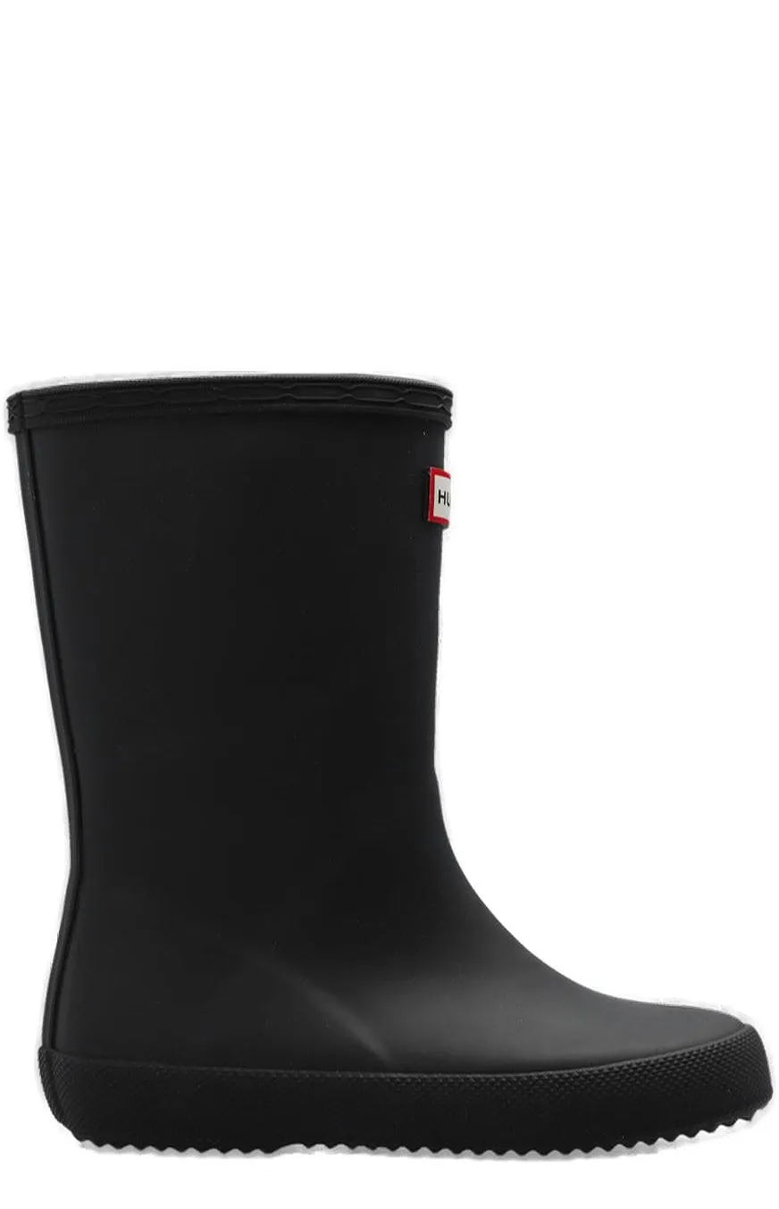 Hunter Kids Logo-Patch Round-Toe Wellies