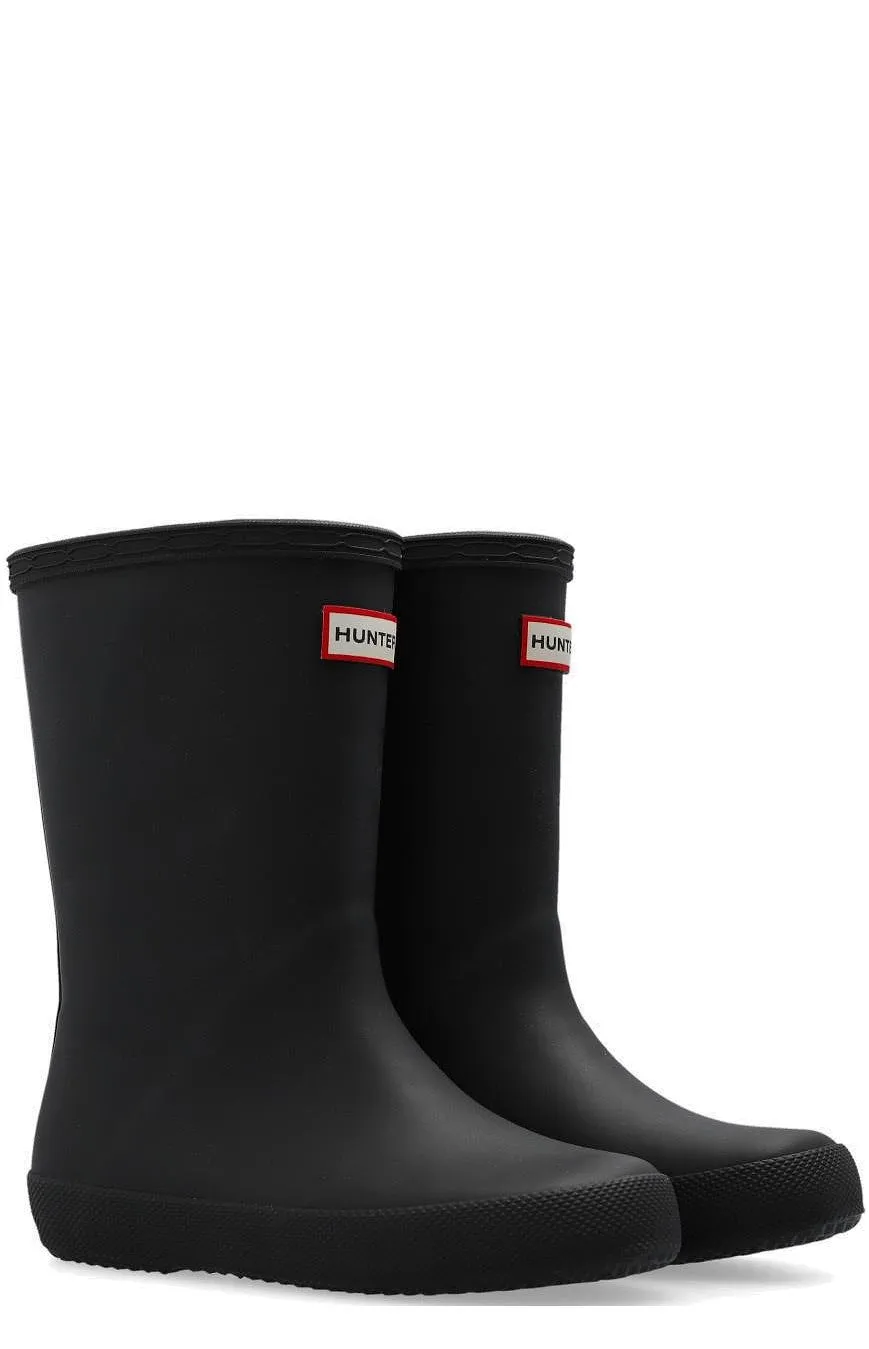 Hunter Kids Logo-Patch Round-Toe Wellies
