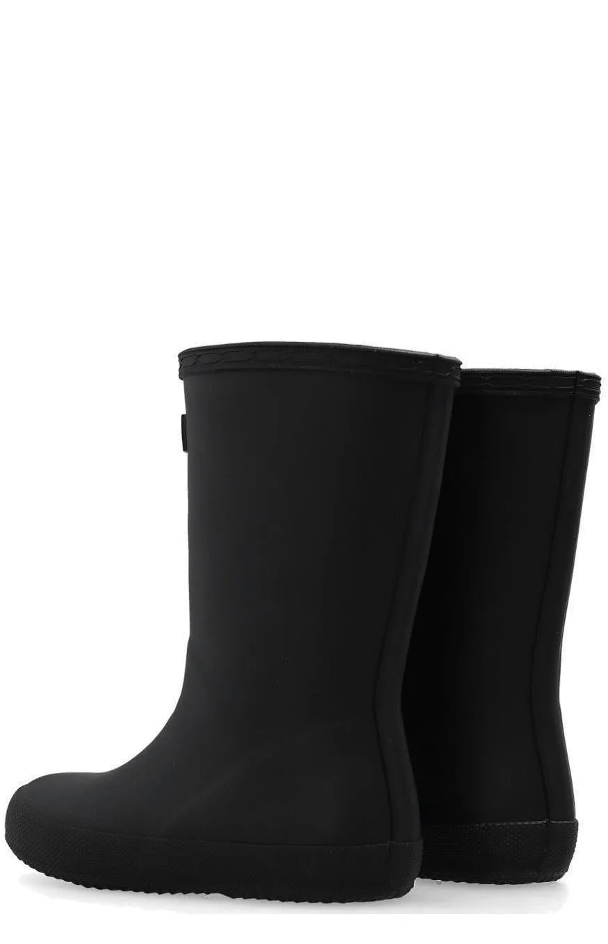 Hunter Kids Logo-Patch Round-Toe Wellies