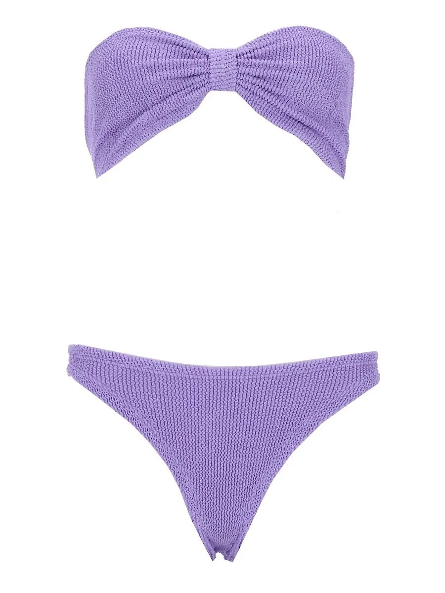 Hunza G Jean Crinkle Bandeau Bikini Set