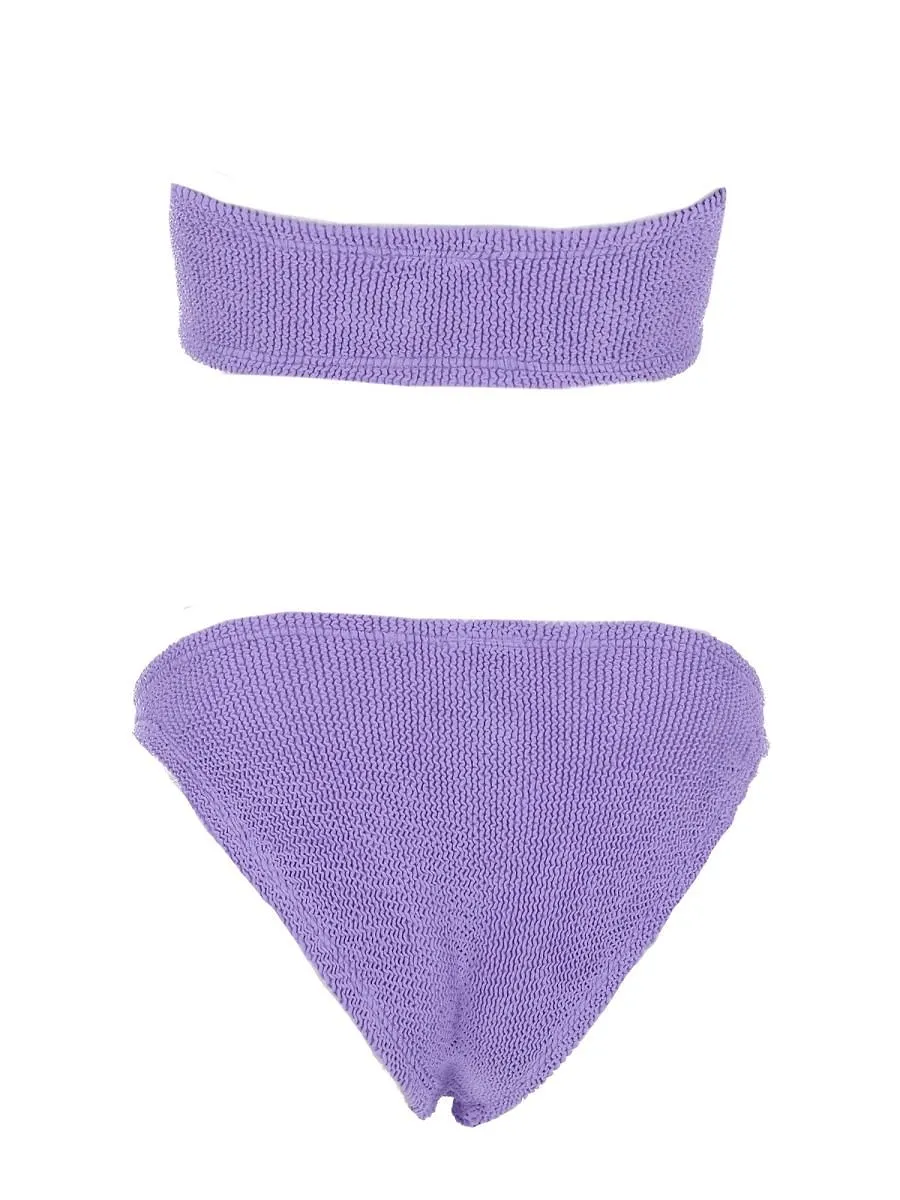 Hunza G Jean Crinkle Bandeau Bikini Set