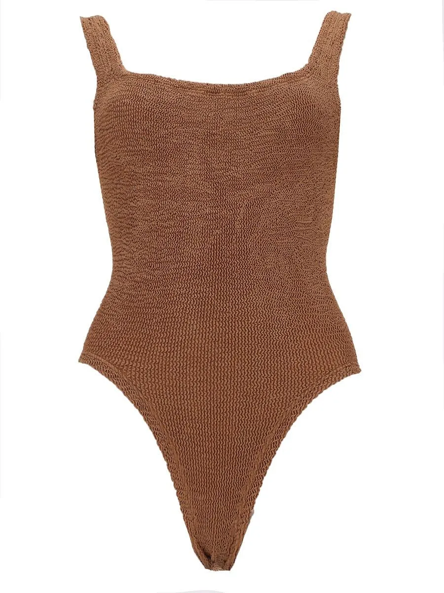 Hunza G Square Neck Scoop Back Swimsuit