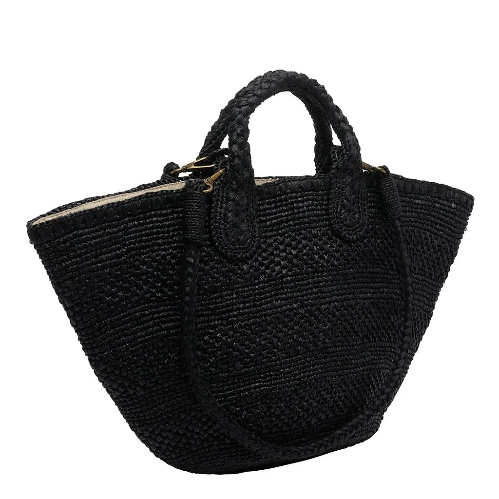 Ibeliv Strap Detailed Woven Tote Bag