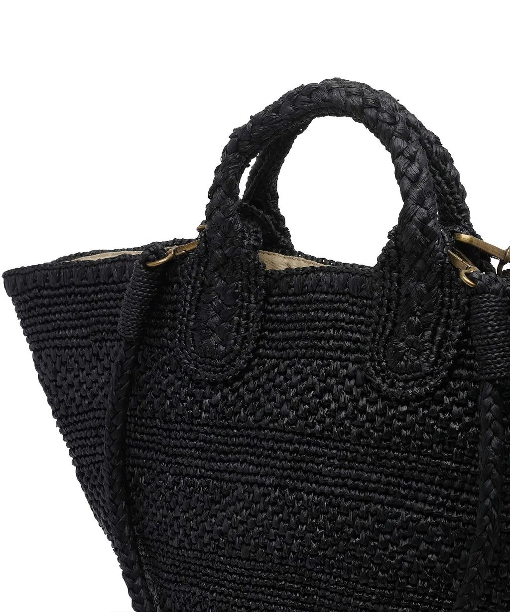 Ibeliv Strap Detailed Woven Tote Bag