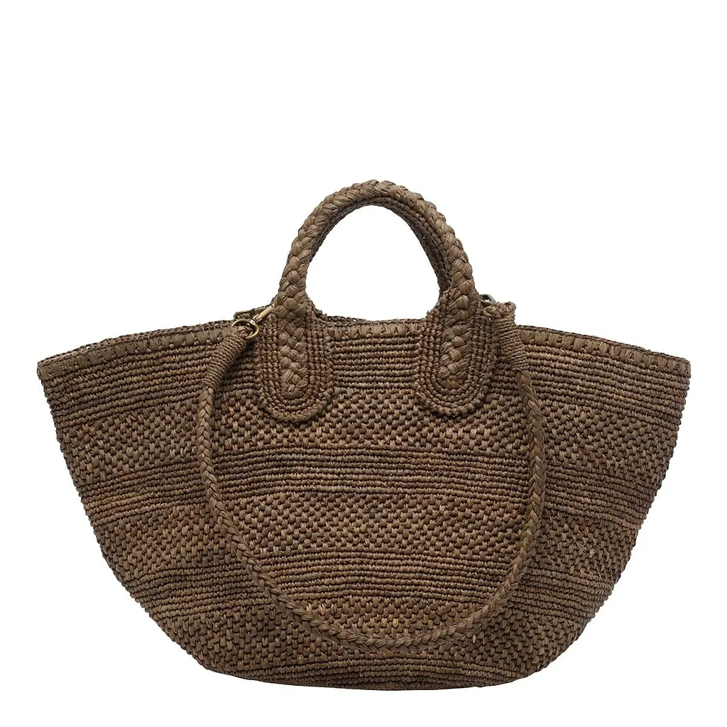 Ibeliv Strap Detailed Woven Tote Bag