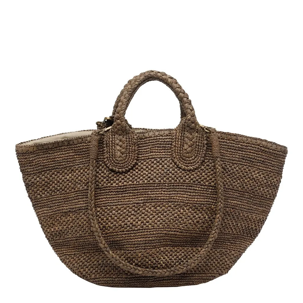 Ibeliv Strap Detailed Woven Tote Bag