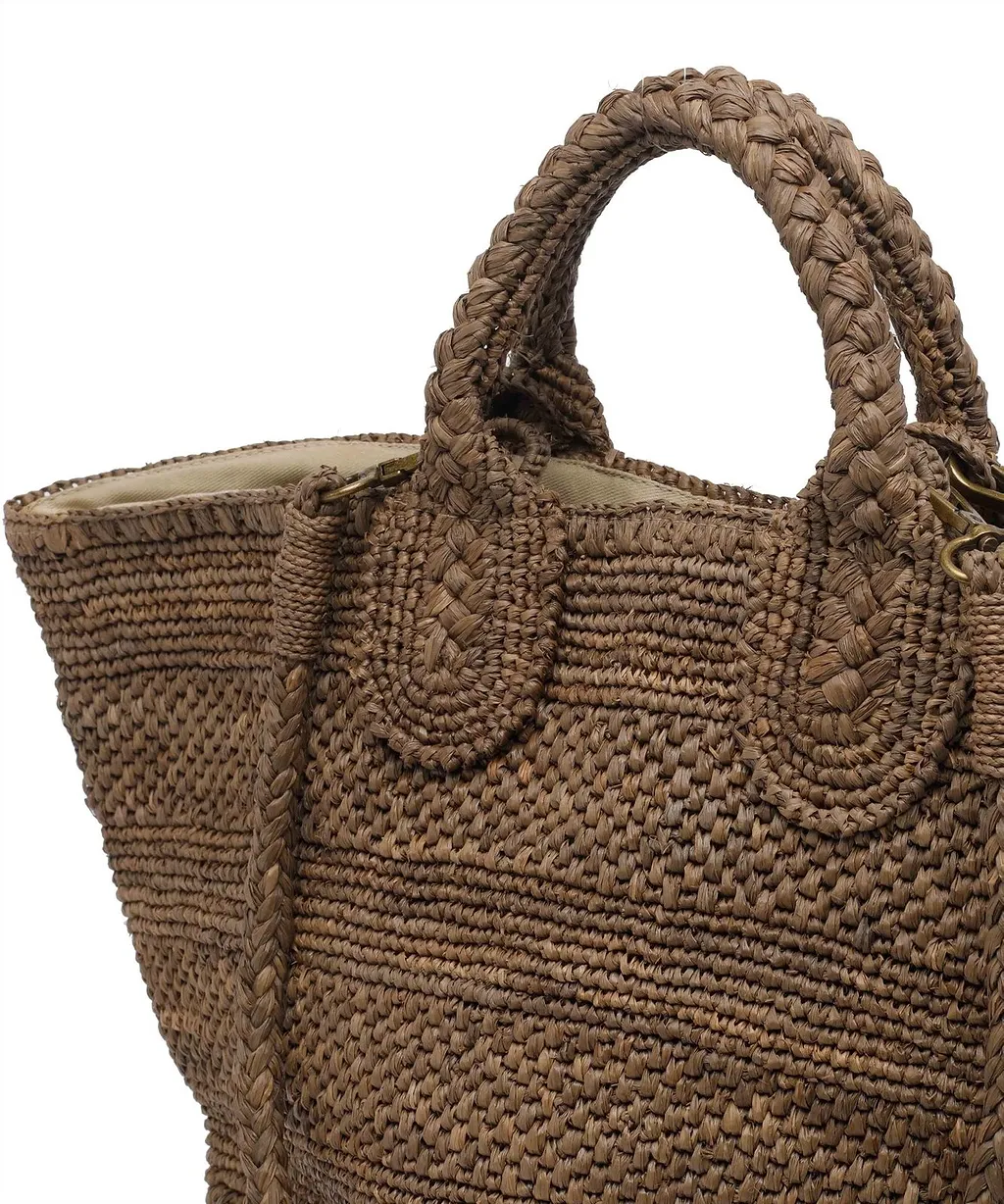 Ibeliv Strap Detailed Woven Tote Bag
