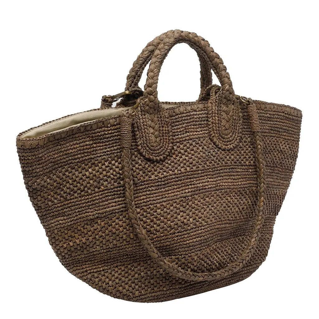 Ibeliv Strap Detailed Woven Tote Bag