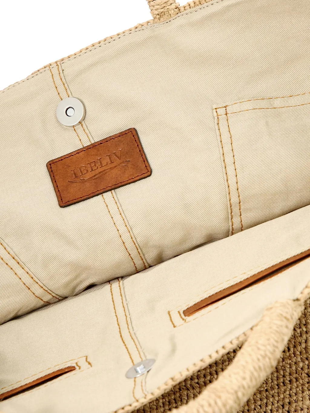 Ibeliv Vanilla Woven Top Handle Bag