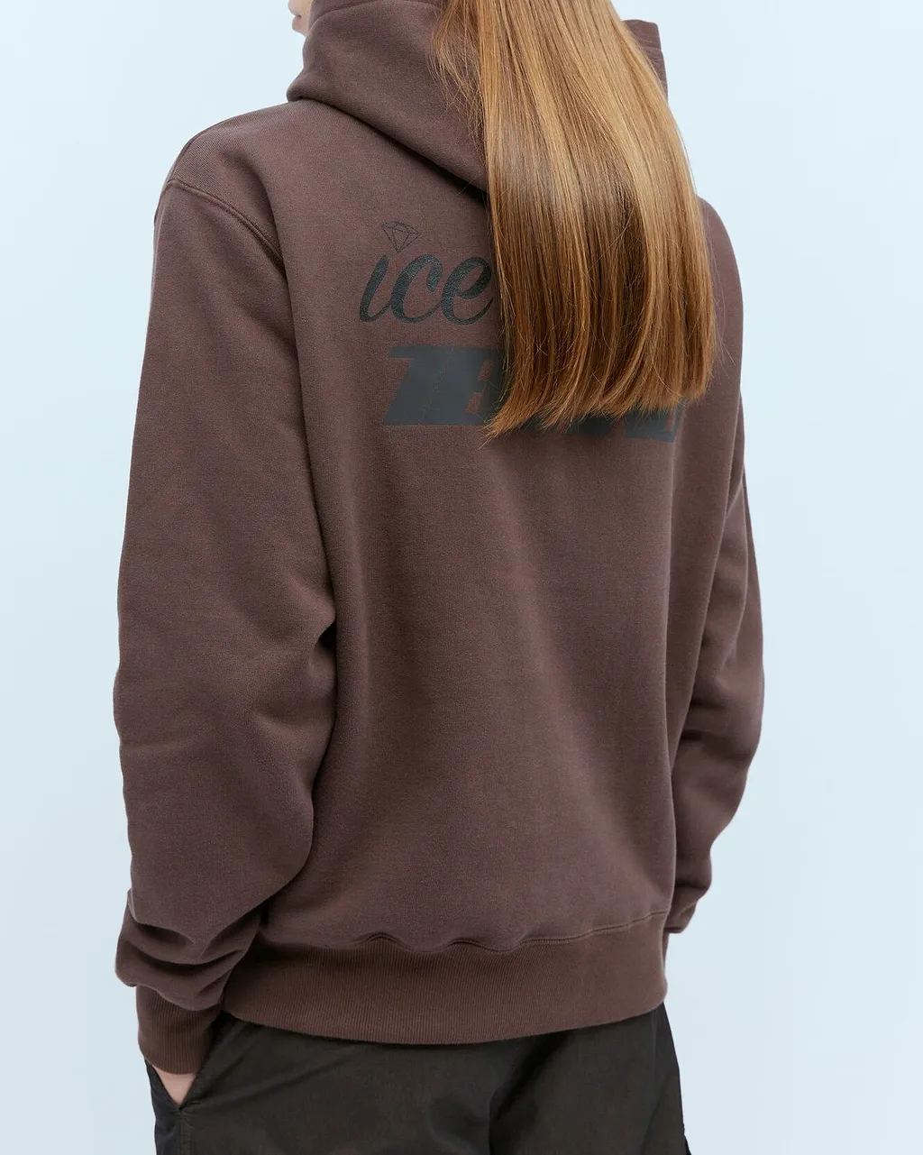 Ice & Techno Logo Print Hooded Pullover