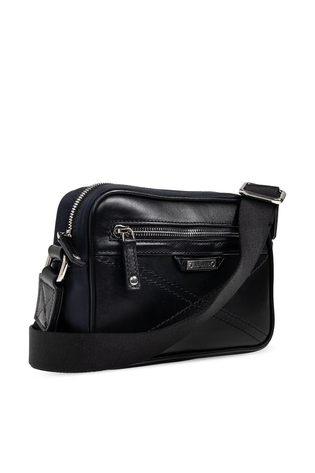 Iceberg Logo Zip Pocket Shoulder Bag