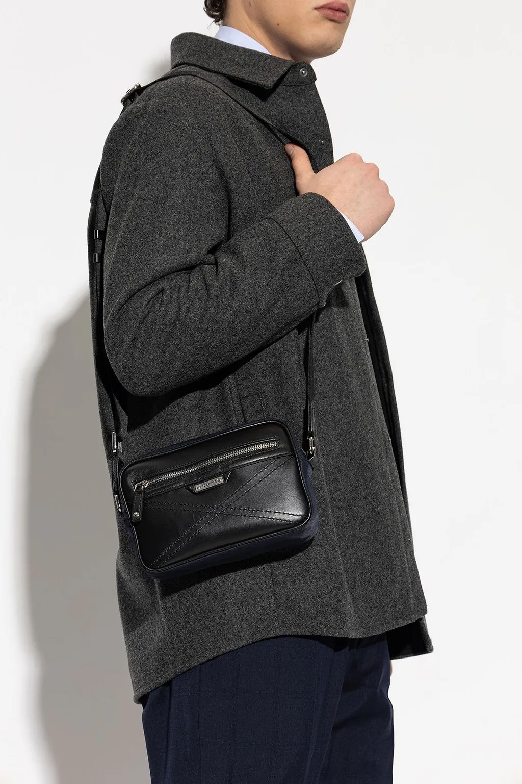 Iceberg Logo Zip Pocket Shoulder Bag