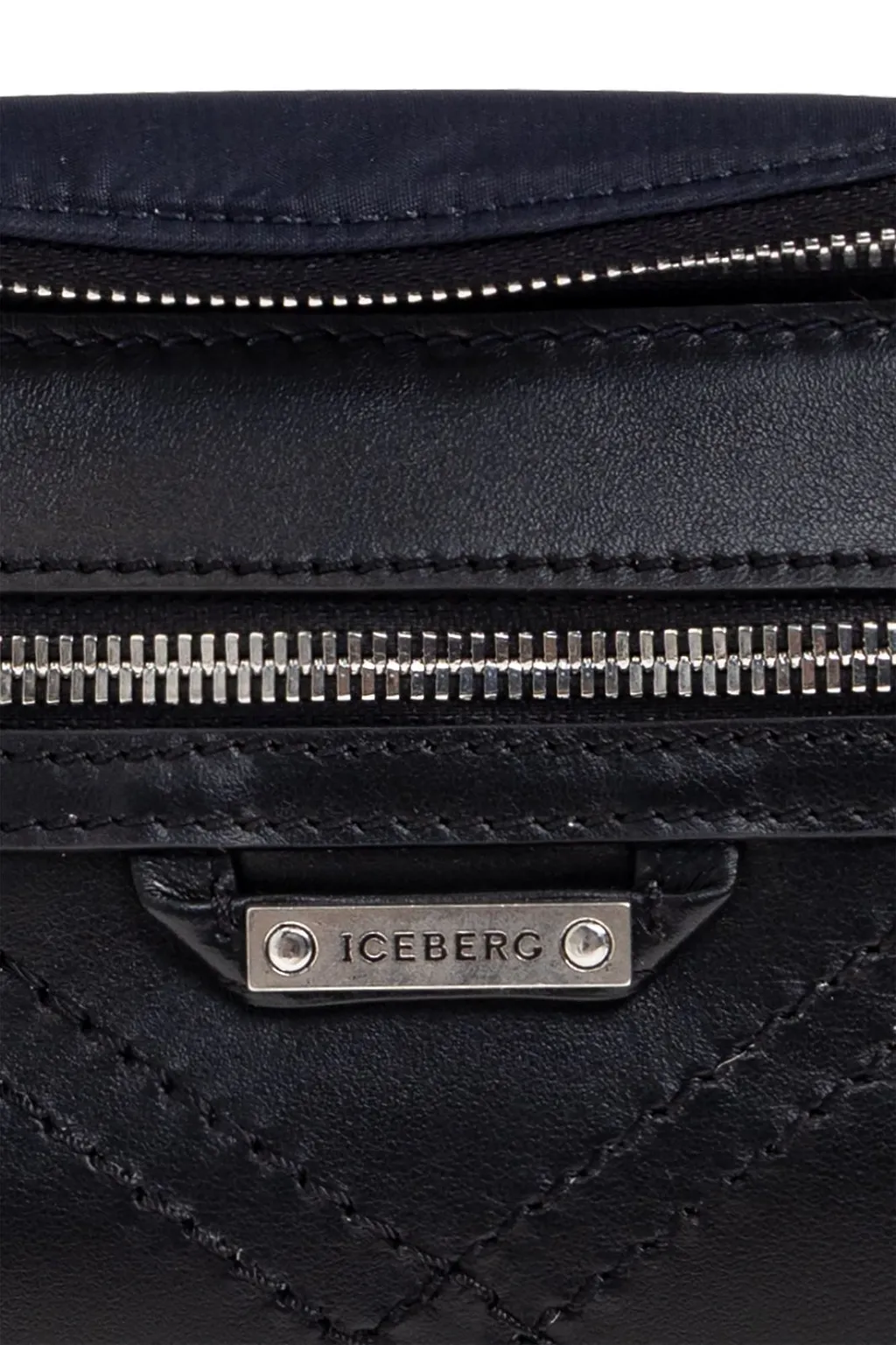 Iceberg Quilted Zip Belt Messenger Bag
