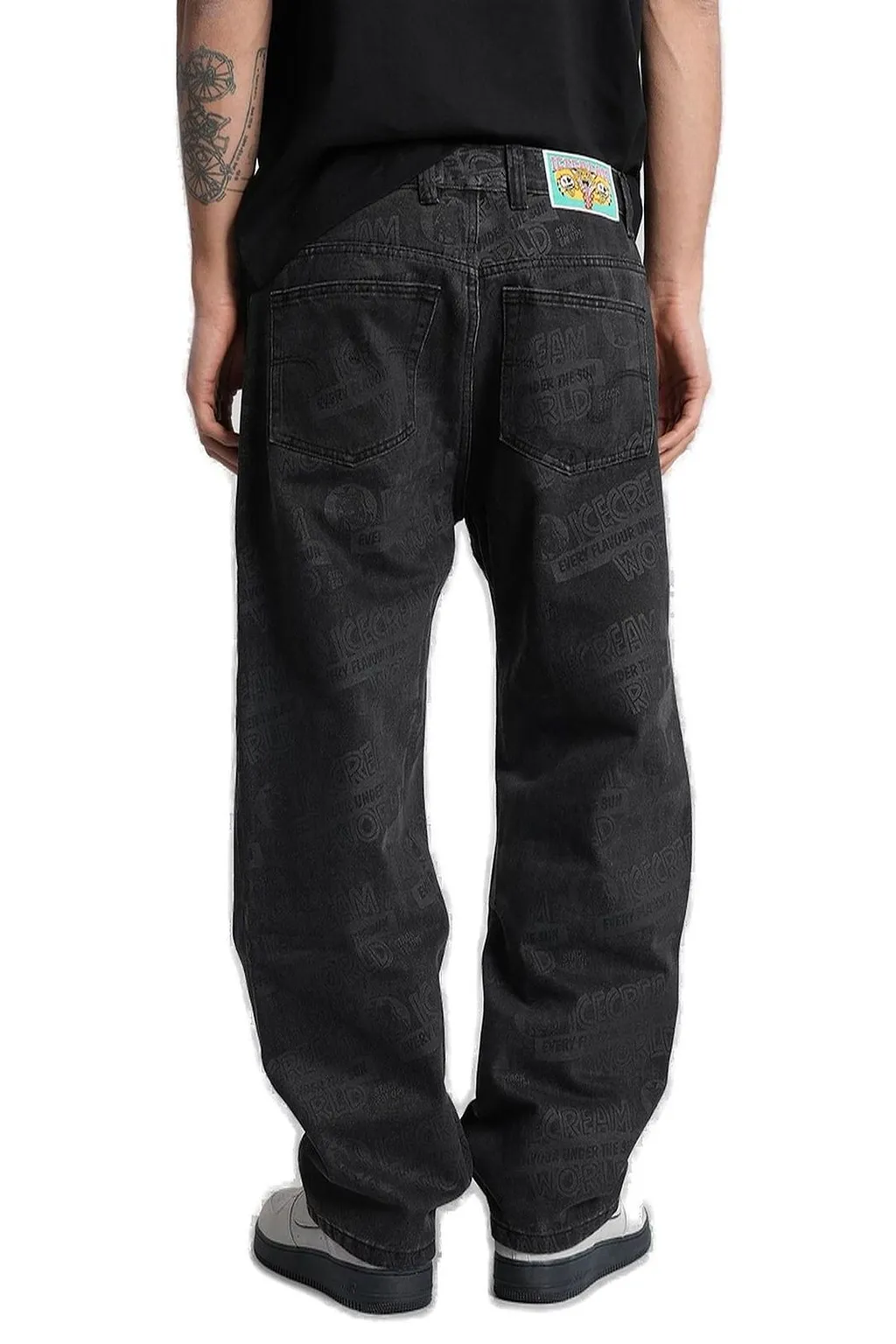 Icecream Logo Patch Graphic Logo Print Jeans