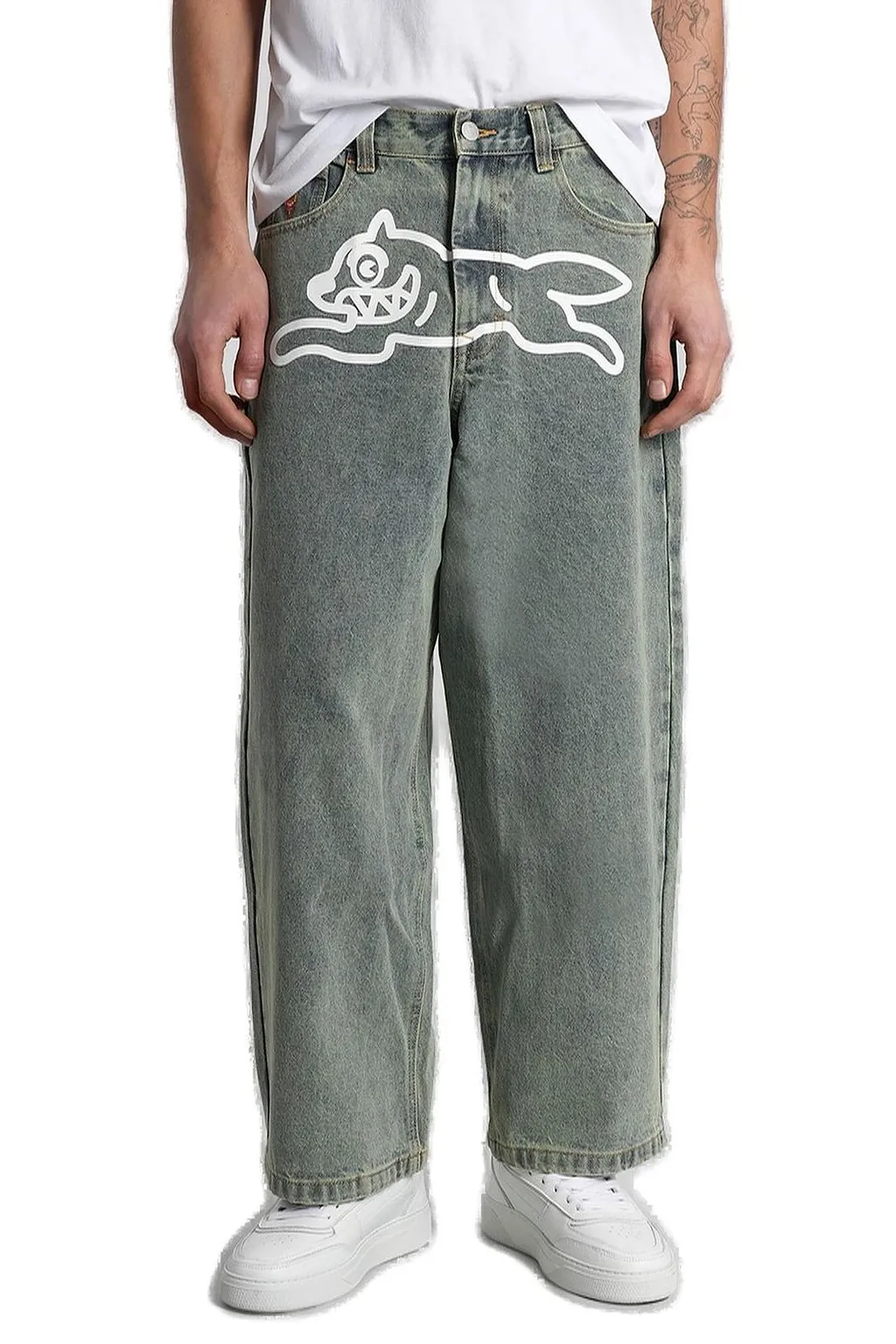 Icecream Logo Patch Running Dog Jeans