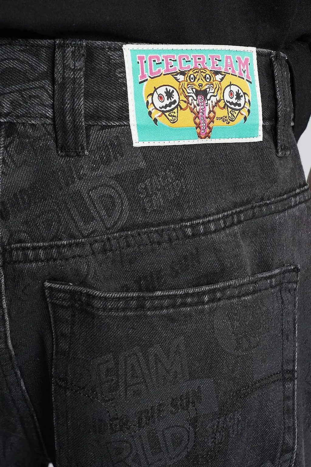 Icecream Logo Patch Graphic Logo Print Jeans