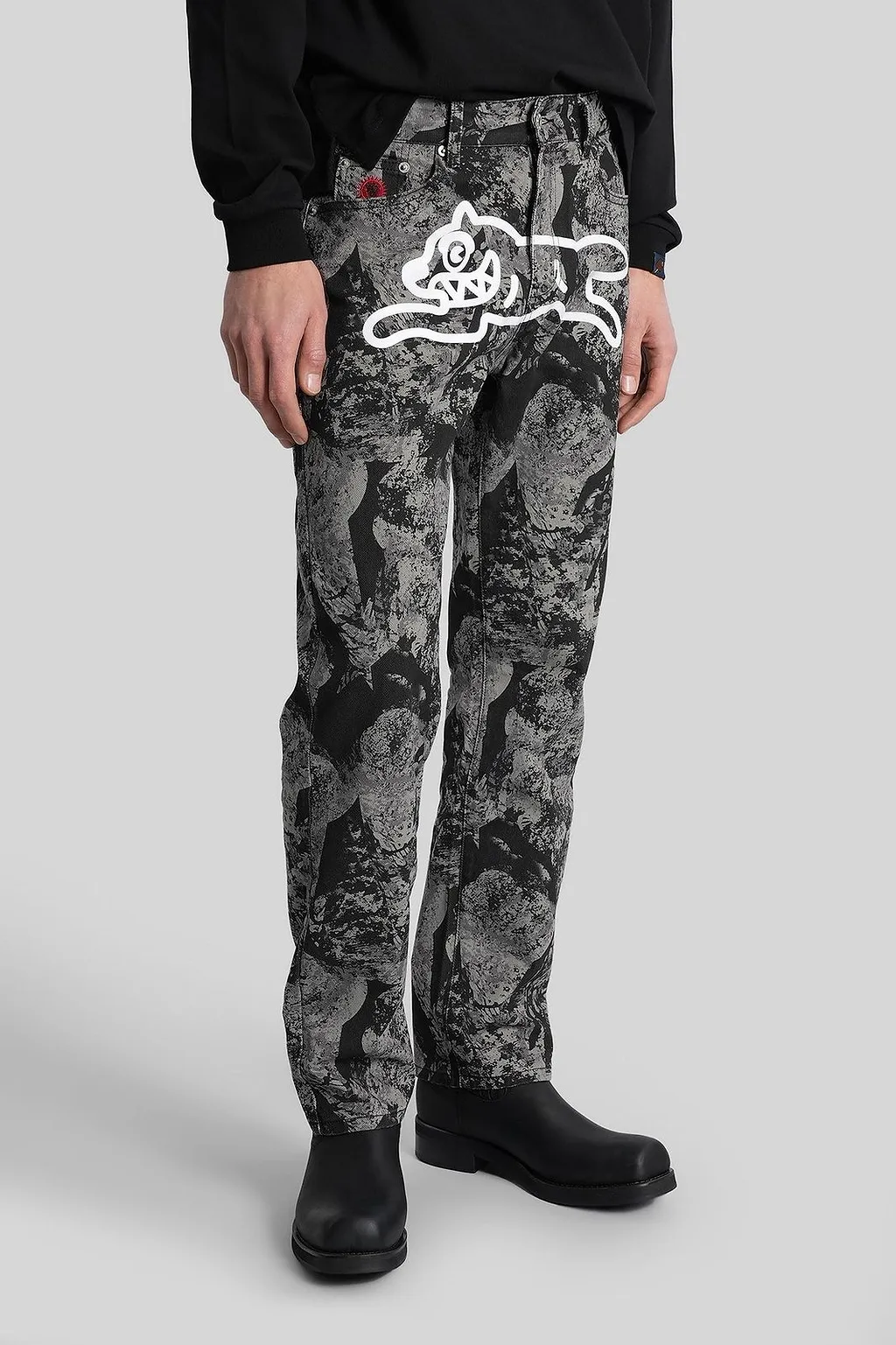 Icecream Logo Print Straight Leg Trousers
