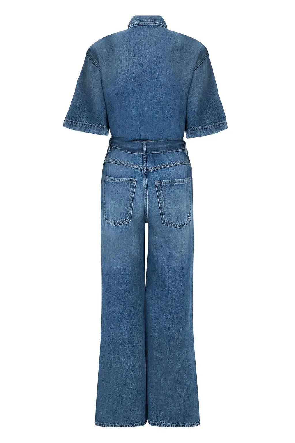 Icon Denim Duna Belted Wide-Leg Jumpsuit