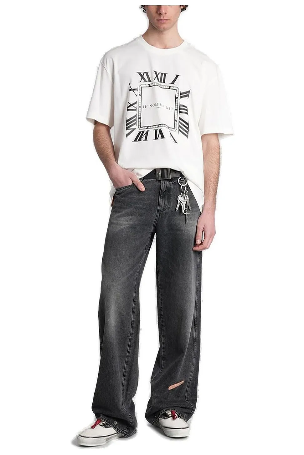 Ih Nom Uh Nit Roman Numeral Printed Crewneck T-Shirt