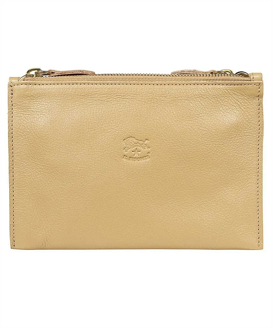 Il Bisonte Double-Zip Leather Clutch Bag