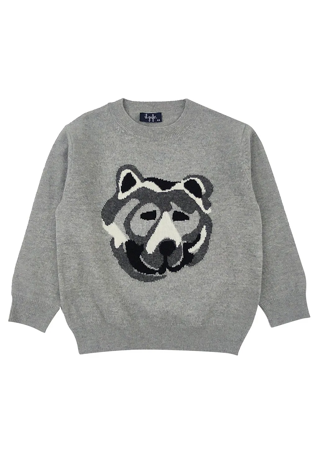 Il Gufo Bear Inlay Crewneck Jumper