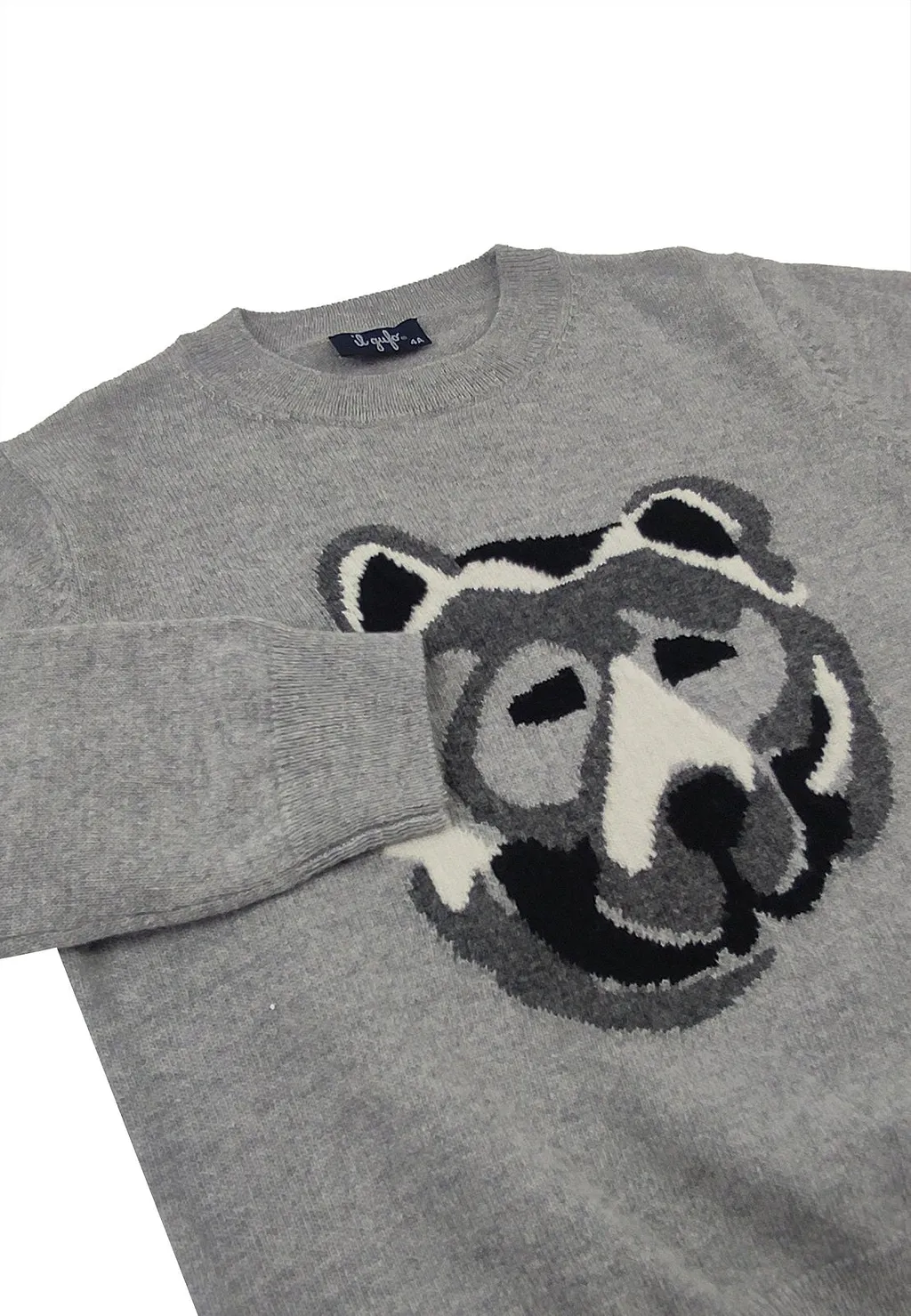 Il Gufo Bear Inlay Crewneck Jumper