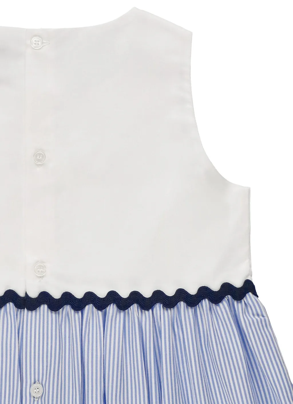 Il Gufo Buttoned Color Block Sleeveless Dress