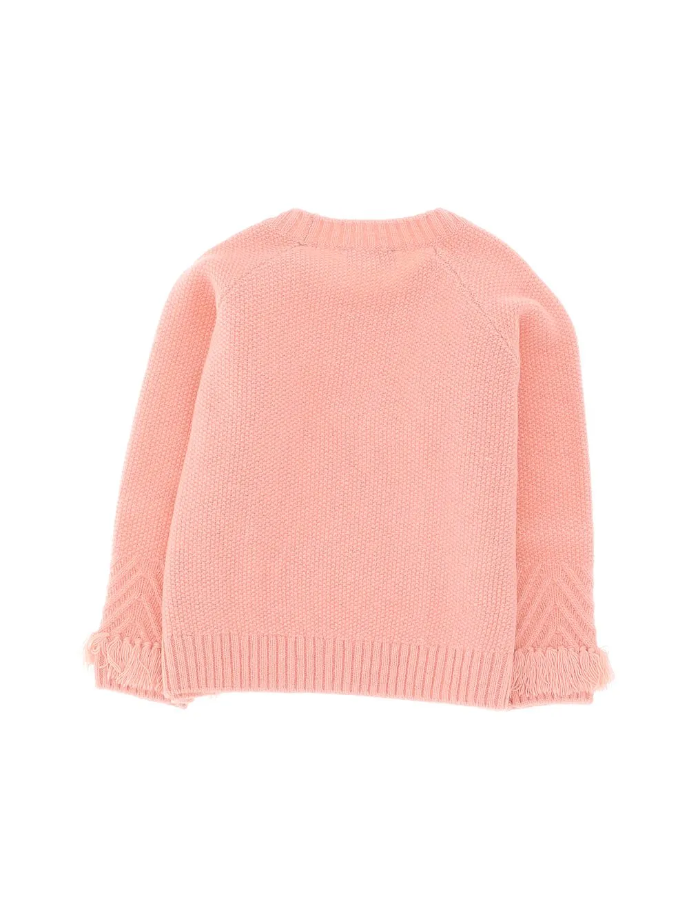 Il Gufo Cable Knit Fringed Detail Sweater