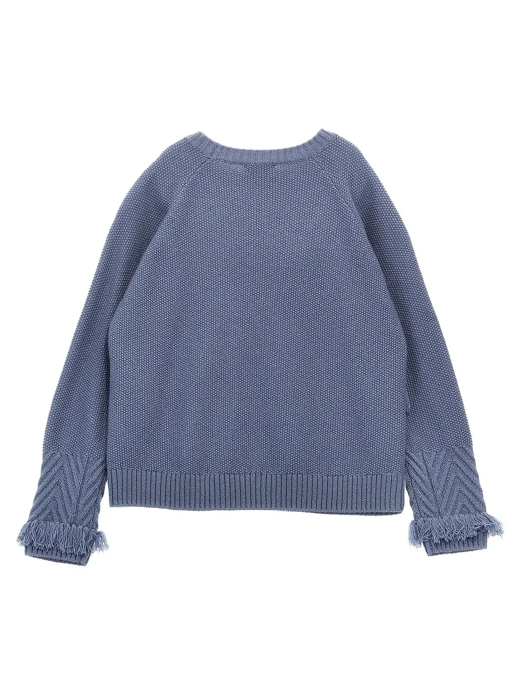 Il Gufo Cable Knit Fringed Detail Sweater