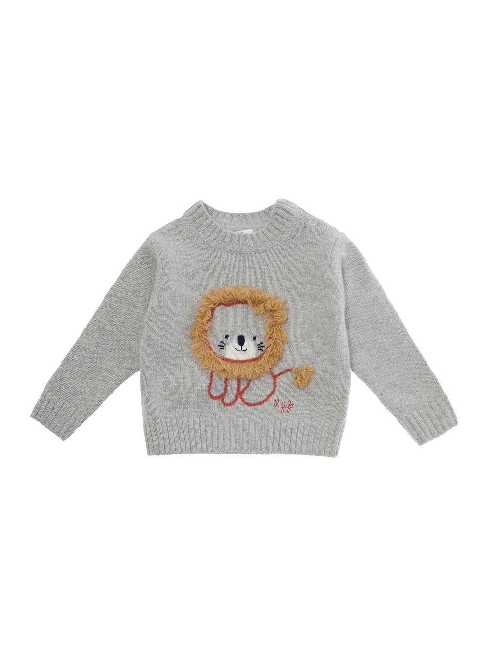 Il Gufo Lion Embroidered Jumper